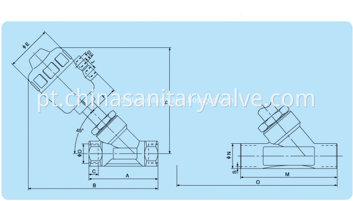 sanitary threaded angle seat valves